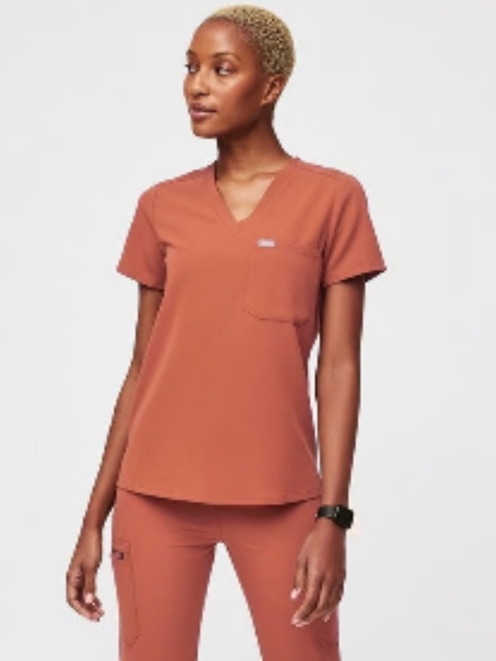 Figs Terracotta Caterina and Zamora joggers set in Small Petite